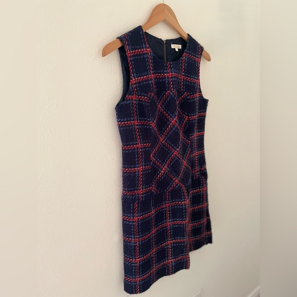 Shoshanna Adelia Cambridge Plaid Tweed Sleeveless Dress - Picture 6 of 6